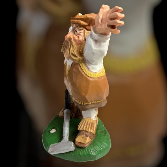 Vtg Set of 2 David Frykman Figurines The Golfers Funny Ol Lady & Ol Man Bookends - Picture 9 of 15